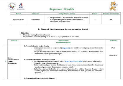 Séquence Scratch CM1
